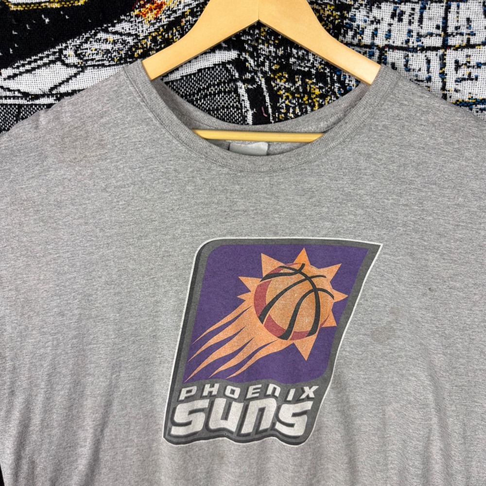 Vintage NBA Phoenix Suns Graphic T-Shirt Gray Heather Boxy Fit 26x29